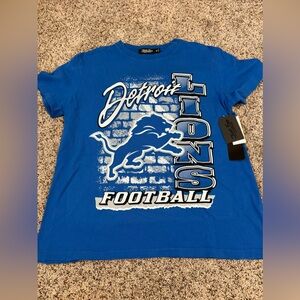 NWT Women’s Junk Food Detroit Lions Brick Vintage Tee Blue - Size Small